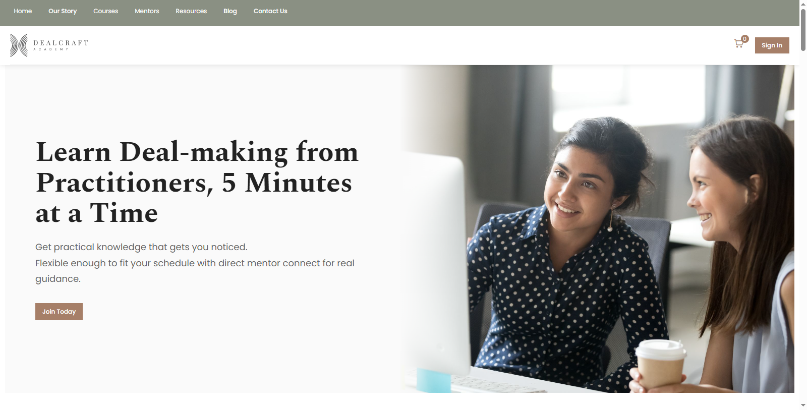 DealCraft Academy storefront homepage built on WordPress